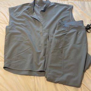 Figs scrubs, ceil blue, top is XL, bottoms are XL petite
